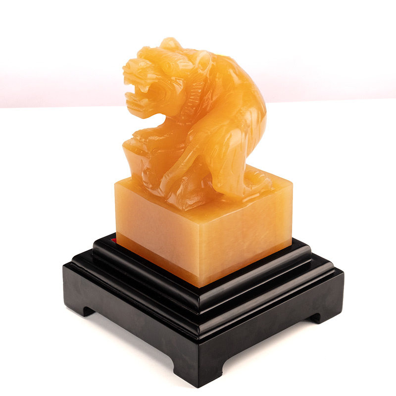 老虎玉玺印章摆件帅印招官印财办公室家居酒柜摆件