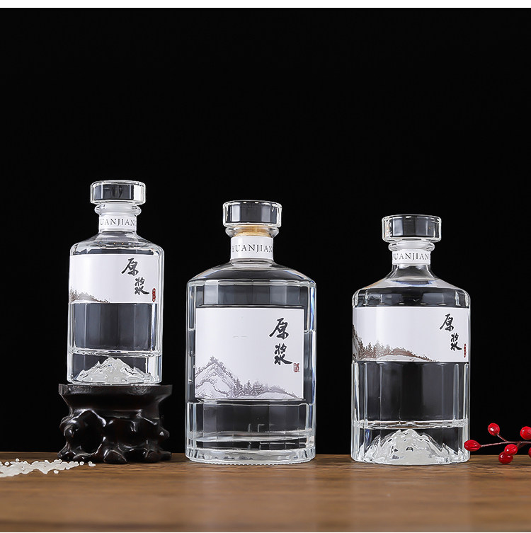 一斤装玻璃白酒500ml酒瓶子自酿密封分装喜宴酒瓶密封罐