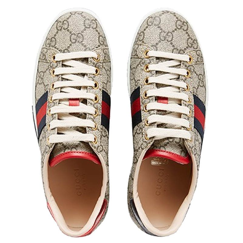 gucci 古驰女鞋经典款双g条纹酷奇专柜正品休闲板鞋古奇 499410