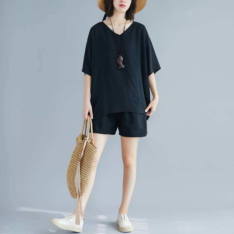 微胖女生穿搭遮肚子显瘦套装胖妹妹2021夏装洋气减龄休闲两件套