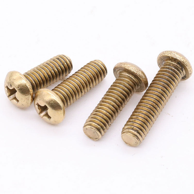 铜机螺钉黄铜十字槽全螺栓圆头机螺丝钉盘头机m3螺钉