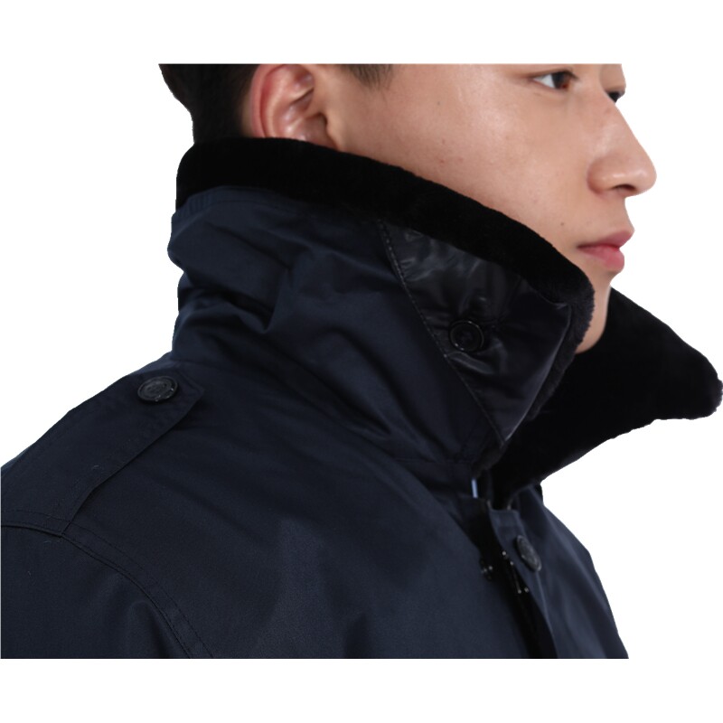 内胆新款男女税务防寒服羽绒冬装大衣制服毛领工装制服