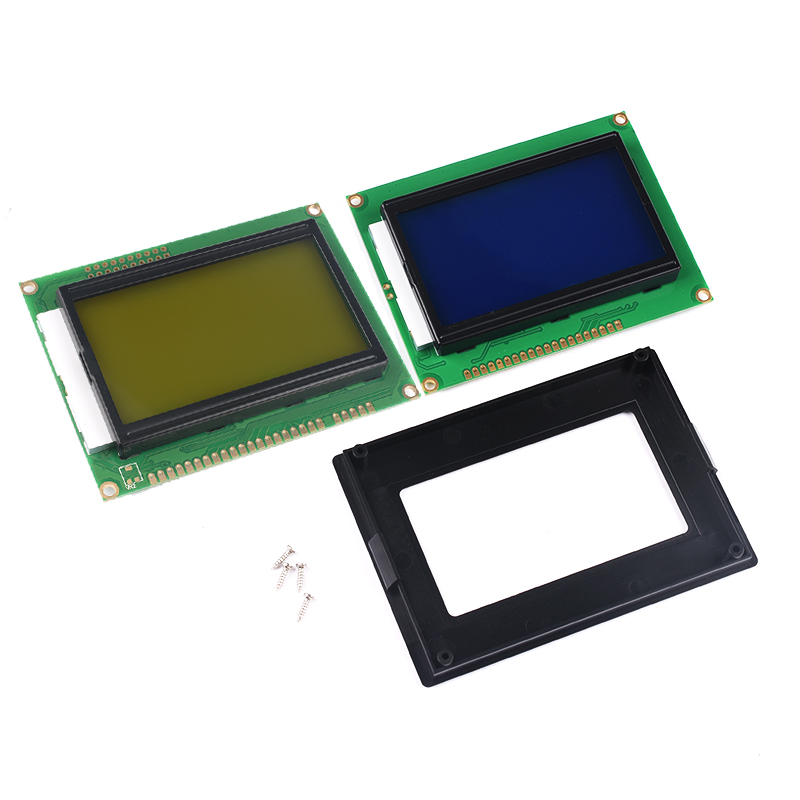 字库lcd12864液晶液晶显示显示屏蓝屏黄屏背光中文5v显示器件