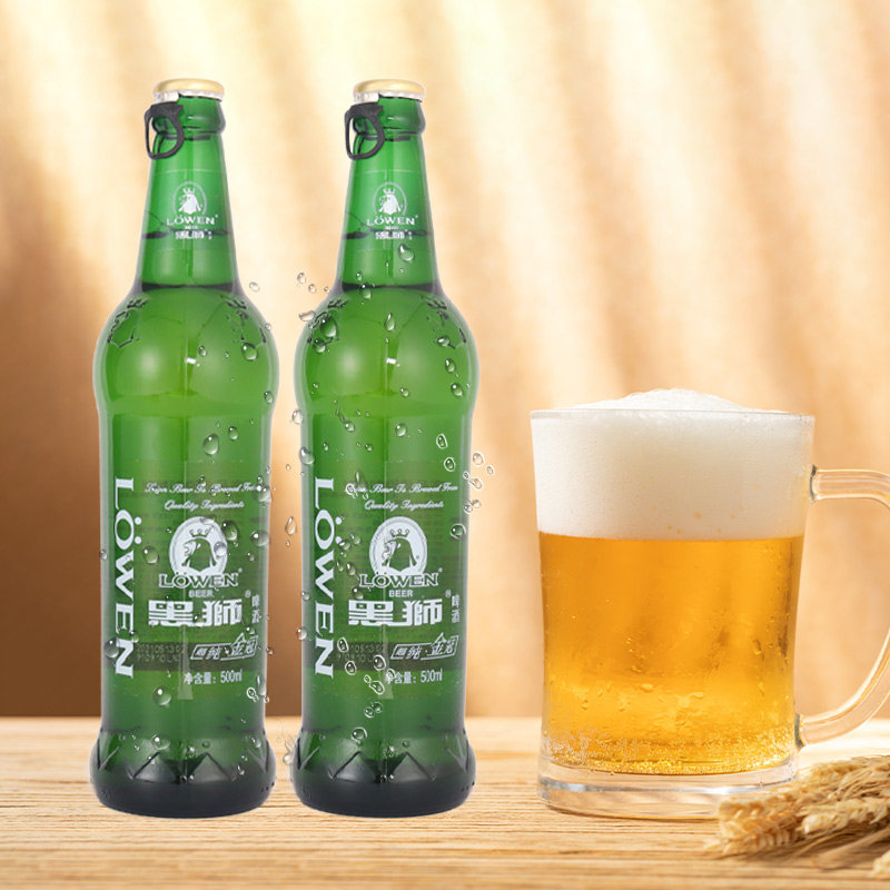 啤酒雪花黑狮金冠纯酿精品500ml瓶装整箱箱包啤酒