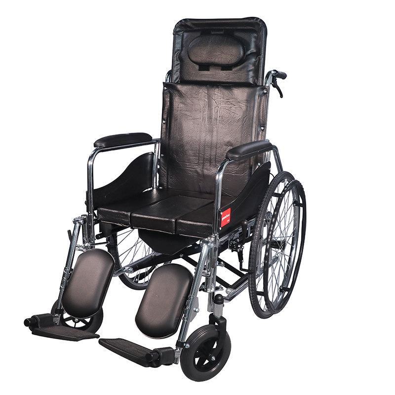 鱼跃手动轮椅h008b折叠坐便全躺代步手推车轻便轮椅