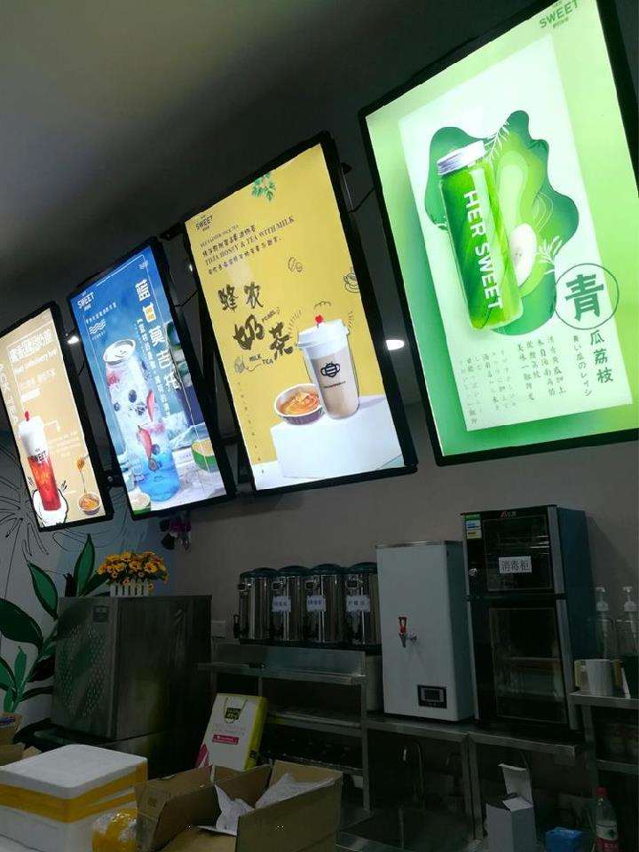 发光光导光板饭馆展示超薄灯箱挂墙广告牌电子灯箱
