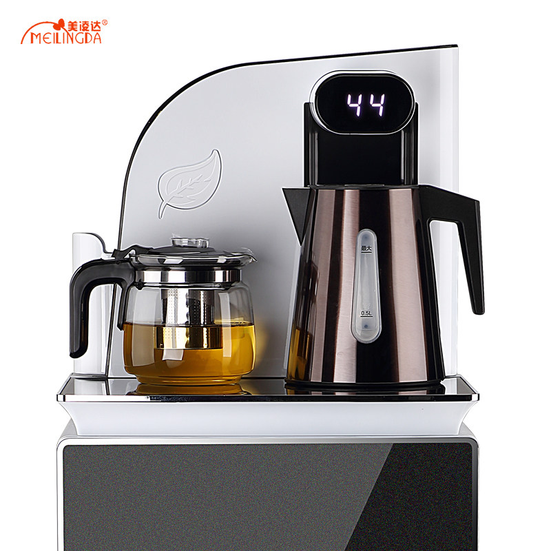 美凌达家用遥控高端全自动上水茶吧机下置水桶立式饮水机冰热两用