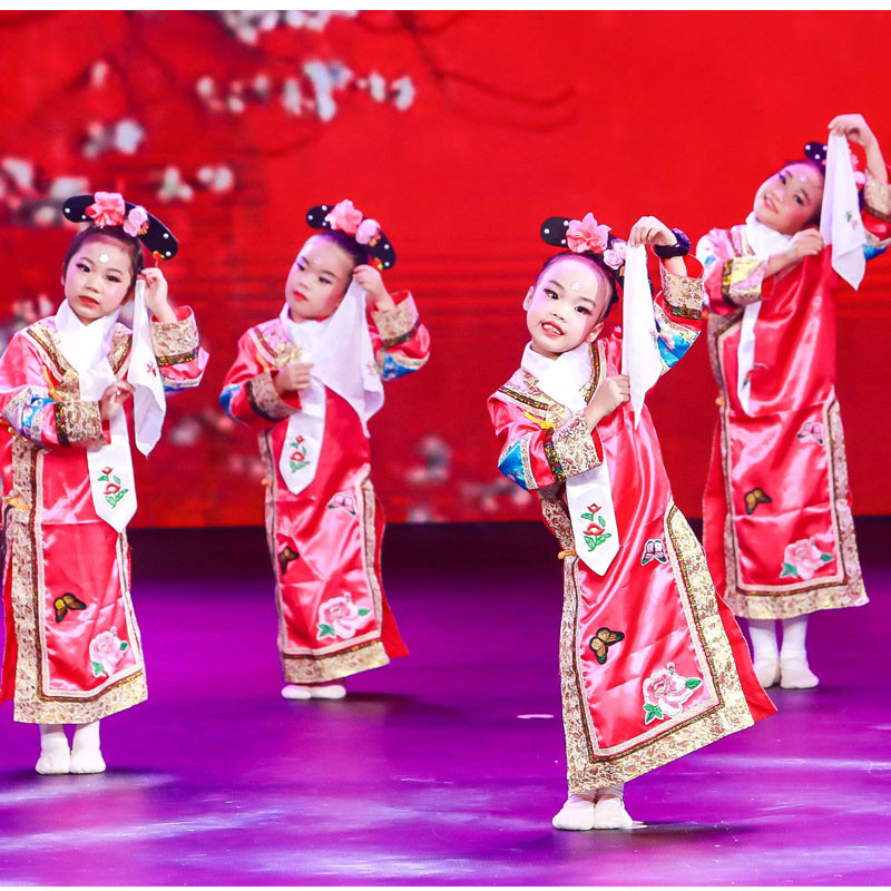 儿童清朝还珠格格服装有一个姑娘舞蹈民族宫廷中国儿童演出服