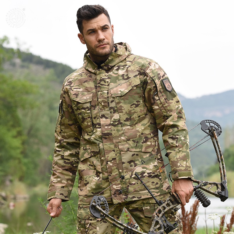 涵野迷彩谍影m65风衣男执政官战术外套春秋户外冲锋衣大衣夹克