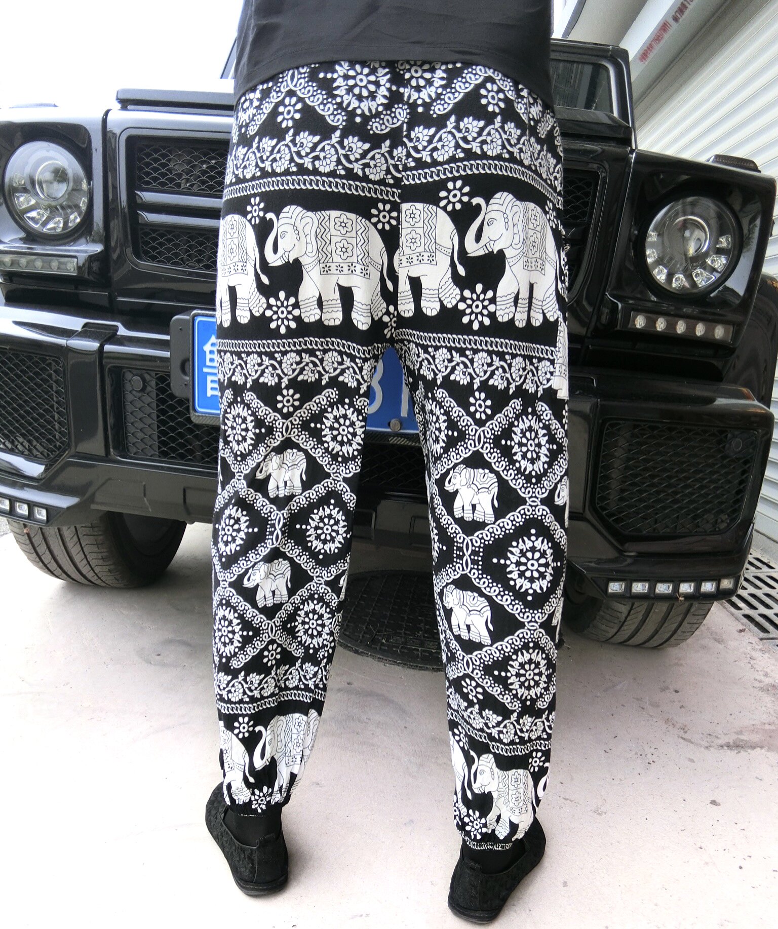 柏商夏季超薄泰国大象裤男宽松民族风棉麻休闲休闲裤