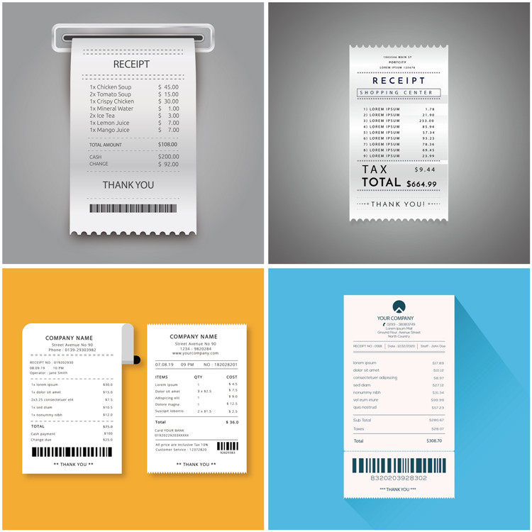 a0636购物清单小票设计仿真商场超市商店卡通eps设计素材源文件