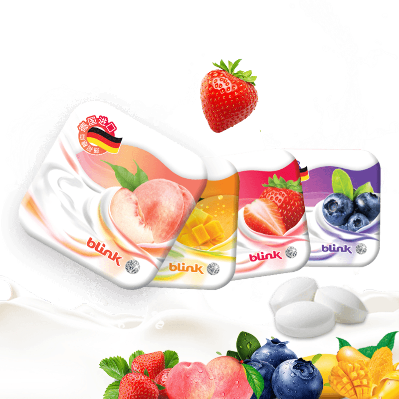 推荐理由:blink冰力克无糖薄荷糖酸奶含片水蜜桃口香糖清新口气德国