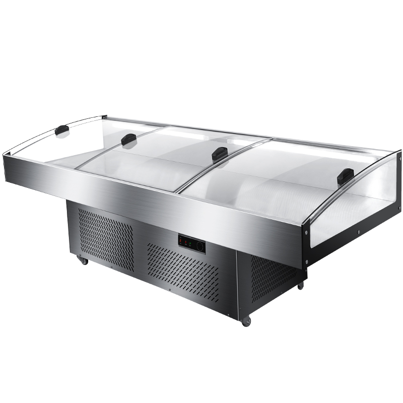 海鲜宽博展示柜冰台商用玻璃平面饭店菜品点菜展示柜