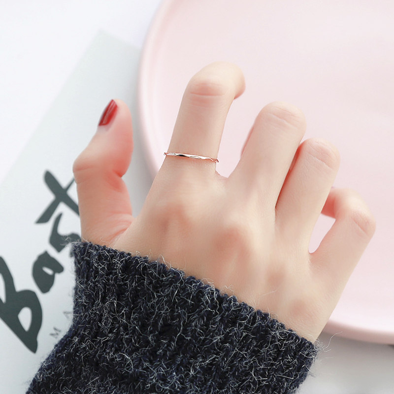 洗手不用摘3件套 小众设计时尚个性轻奢叠戴镀18K金食指戒指女ins