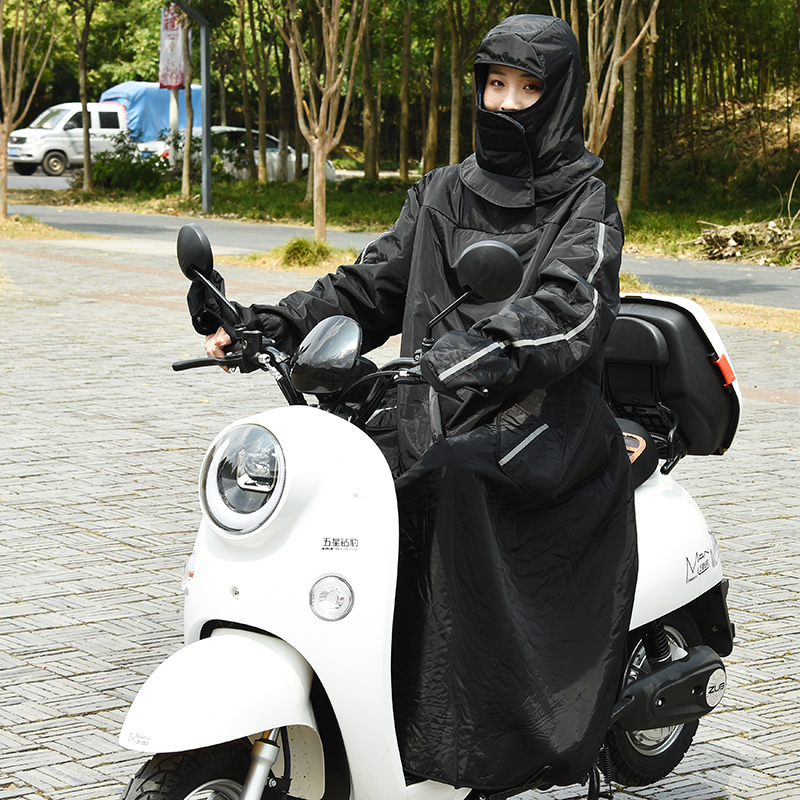 电动车防风衣女秋冬季挡风衣外套电车加绒加厚服保暖