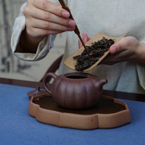 玉成窑墨宝瓜娄壶宜兴原矿紫砂手工大容量紫砂壶家用办公室泡茶壶