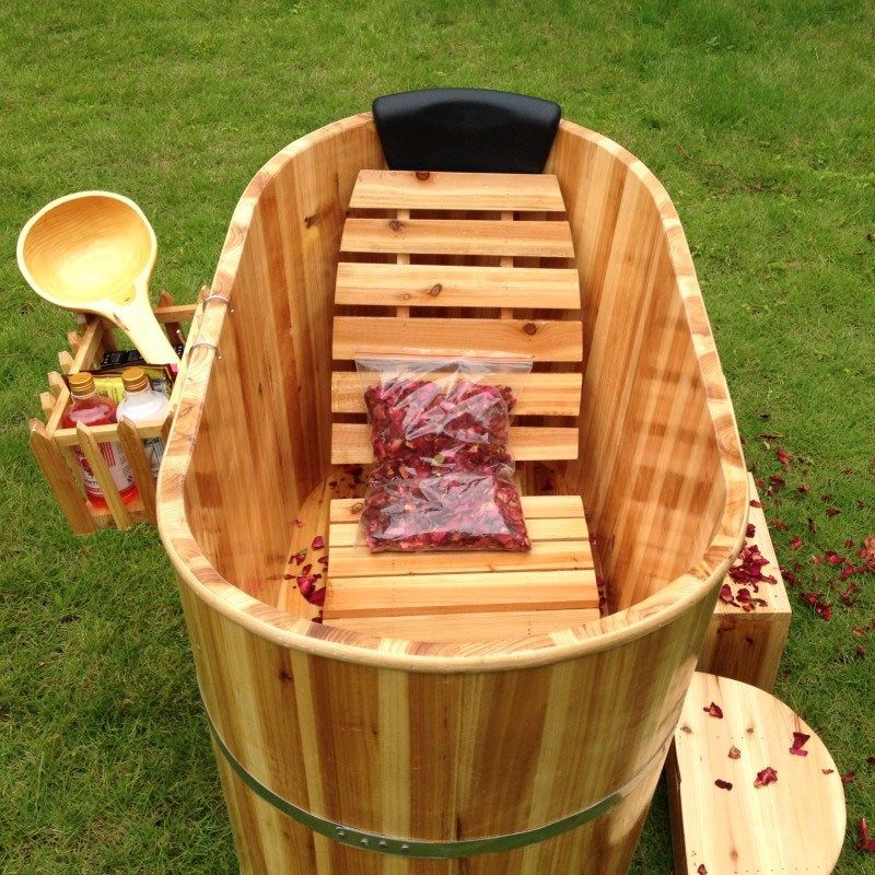 泡澡美容院专用瑶浴桶泡浴木桶黄桶浴木头沐浴熏蒸沐浴桶