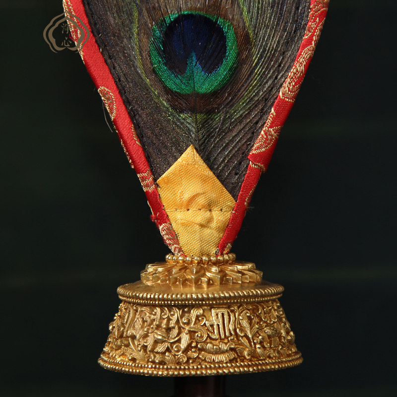 贲巴壶藏传佛教用品文巴扇吉祥草孔雀孔雀羽羽毛一眼孔雀扇藏族贲巴壶