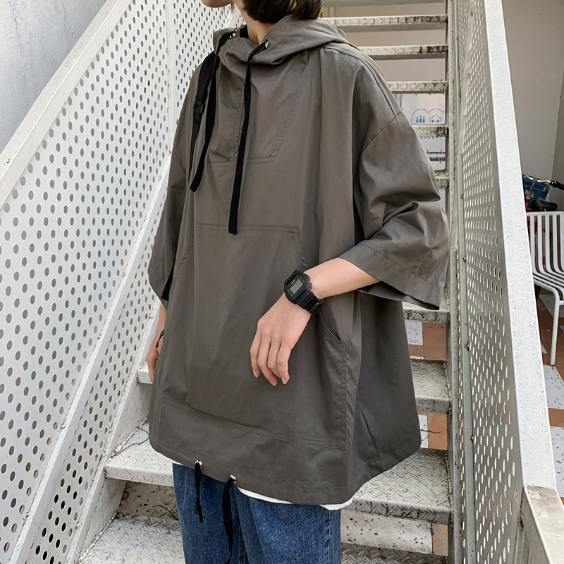 短袖t恤女连帽2022年新款夏季薄款卫衣原宿风宽松网红上衣ins超火