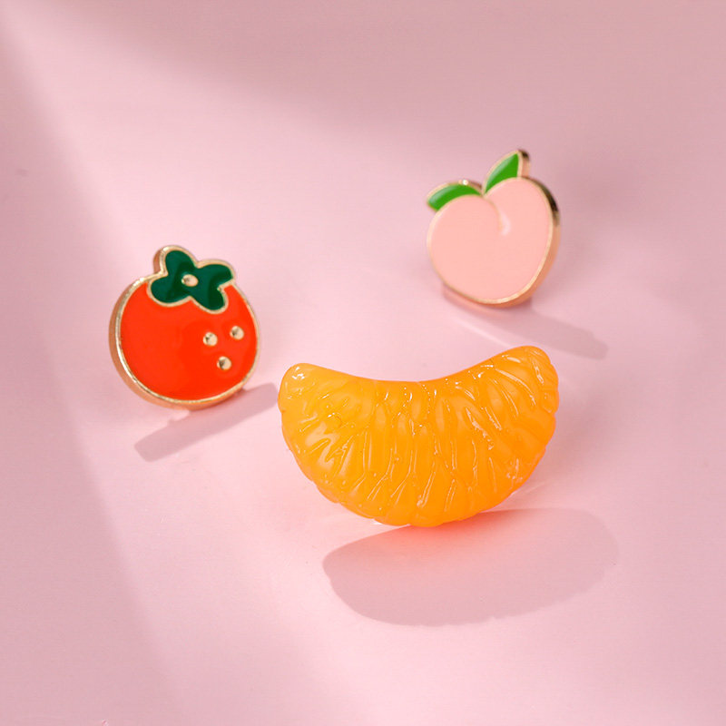 橙子胸针一瓣桔子橘子别针ins可爱日系卡通胸针
