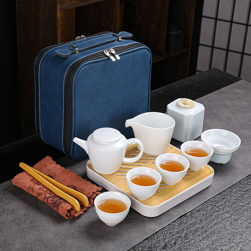 陶瓷旅行茶具套装简约家用功夫泡茶茶壶便携式整套茶具