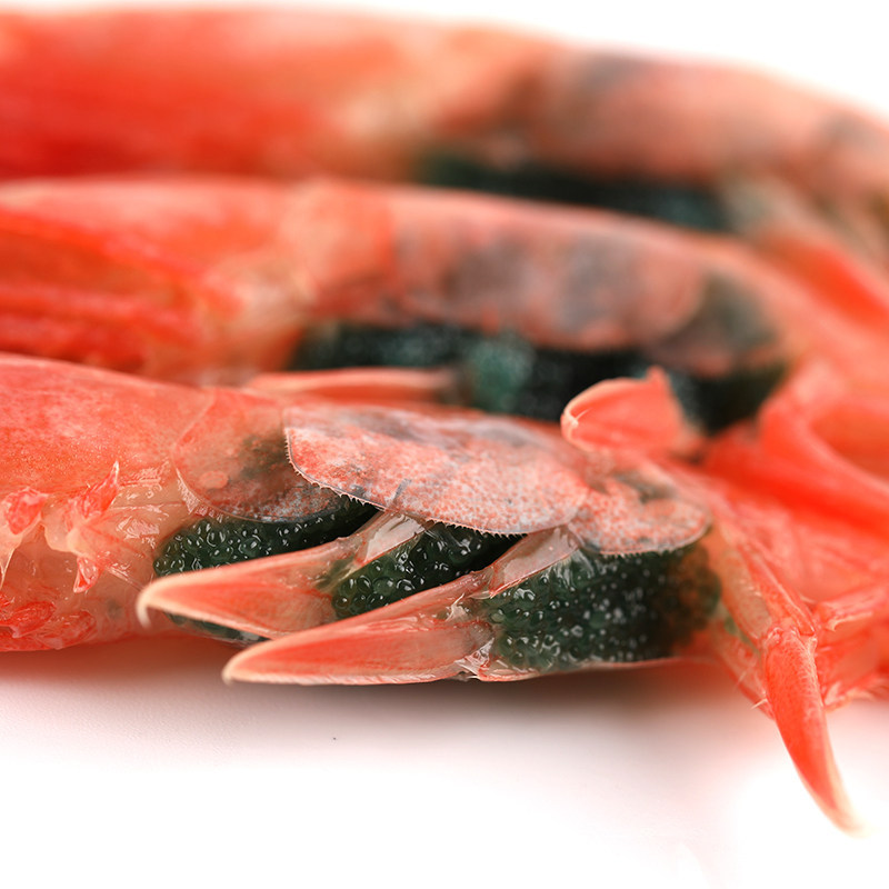 北极甜虾鲜活速冻大号甜虾日料刺身冰虾腹籽虾虾类制品