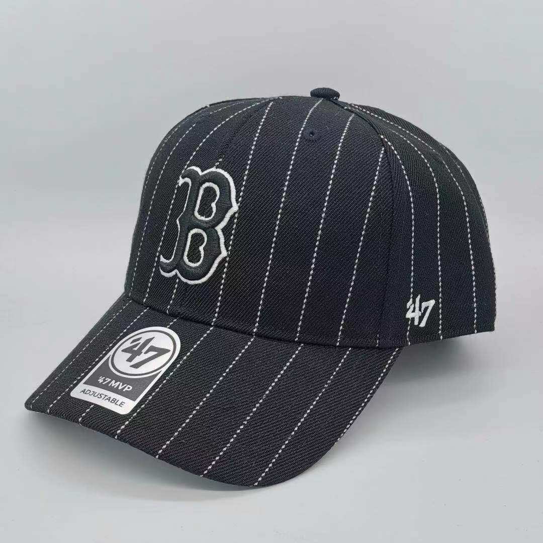 47brand鸭舌帽波士顿红袜队棒球帽弯檐硬顶男女遮阳四季帽子