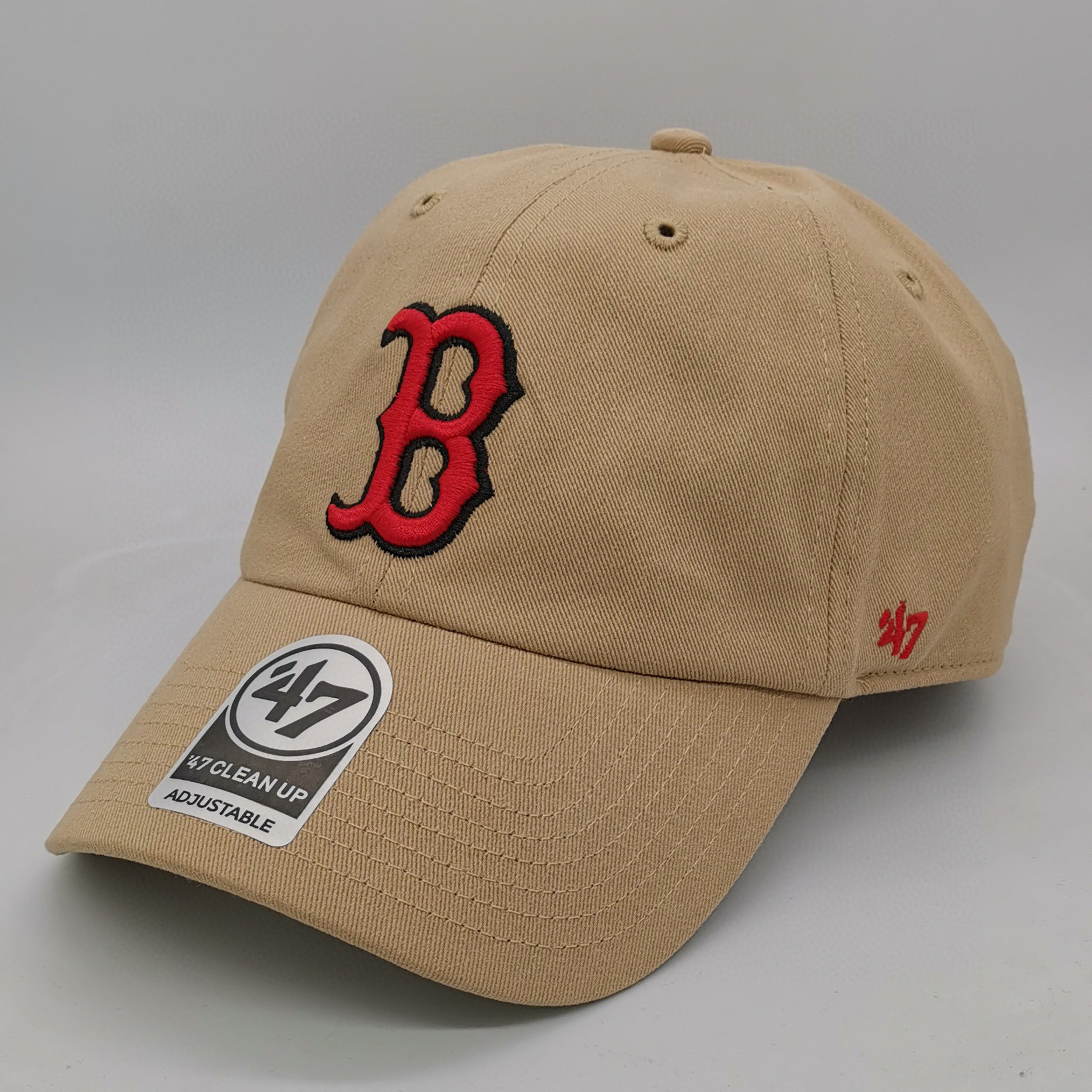 47brand鸭舌帽波士顿红袜队棒球帽弯檐硬顶男女遮阳四季帽子