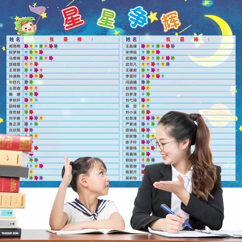 班级评比栏墙奖励积分分表光荣榜你追我赶幼儿园教室软装墙贴