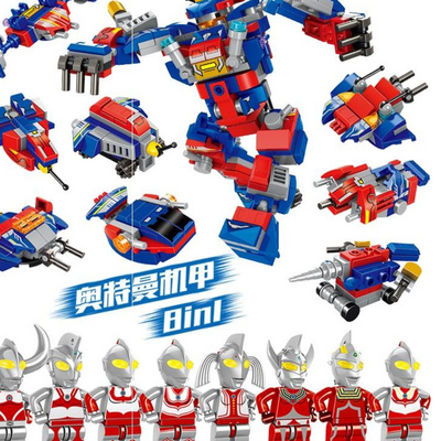 正版奥特曼积木玩具人偶人仔套装组合男孩超人迪迦拼装兼容