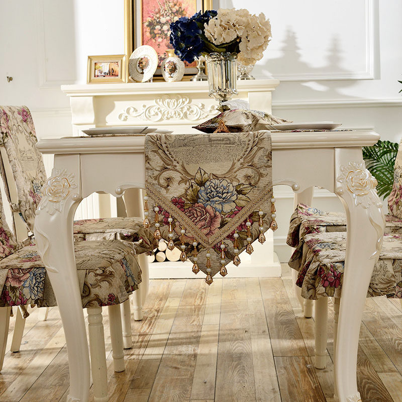 桌旗欧式茶几餐桌长条桌布美式家具盖布值桌桌旗