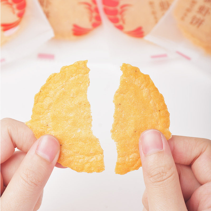 四洲日式鲜虾饼即虾片饼干油炸怀旧特色小吃薄脆饼干