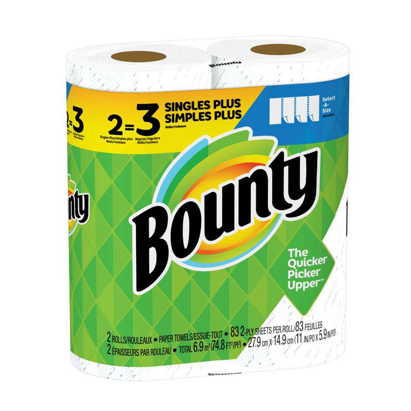 力荐美国宝洁bounty帮庭新品厨房用纸超白加量装双层吸油吸水去污