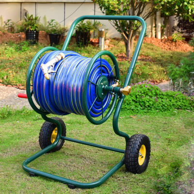 大型轮式手推金属水管收纳车架水管车200米洗车花园管