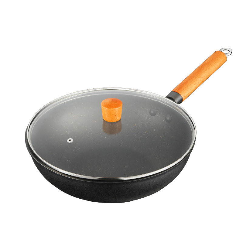 美菱麦饭石不粘锅炒锅电磁炉不沾家用燃气灶适用炒菜炒锅