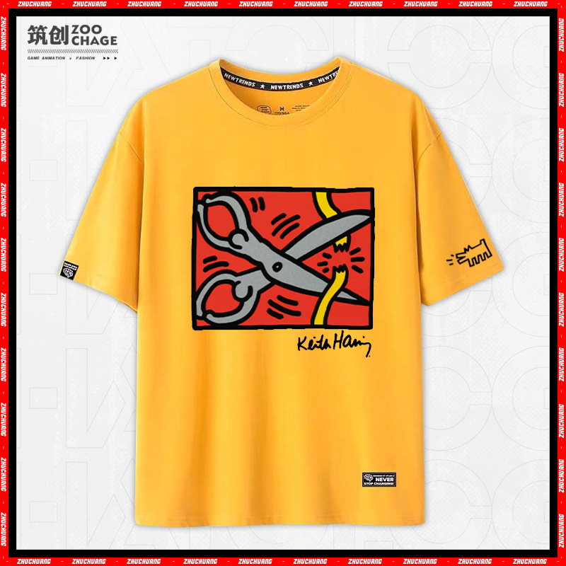 keithharing联名凯斯哈林短袖情侣装小众设计inst恤