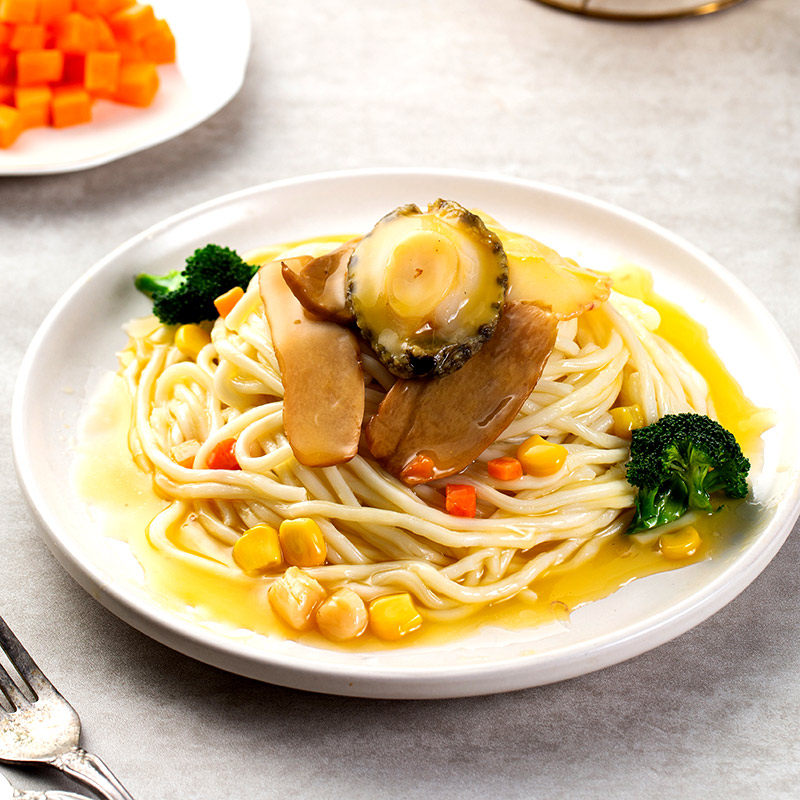 美乐食卓鲍鱼捞面拌面方便速食半成品快餐海鲜冲泡方便面