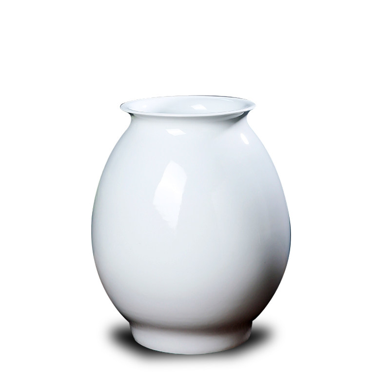 景德镇陶瓷器纯白色花瓶欧式现代简约摆件家居饰品客厅干插花中式