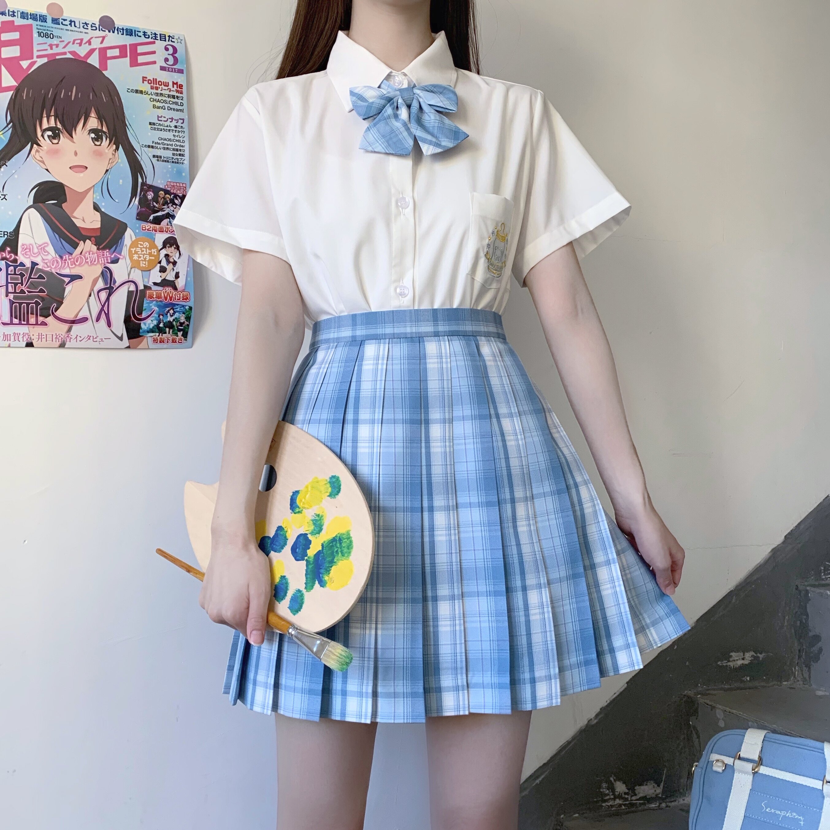 哥哥家小熊奶瓶现货掉落原创刺绣可爱jk制服衬衫