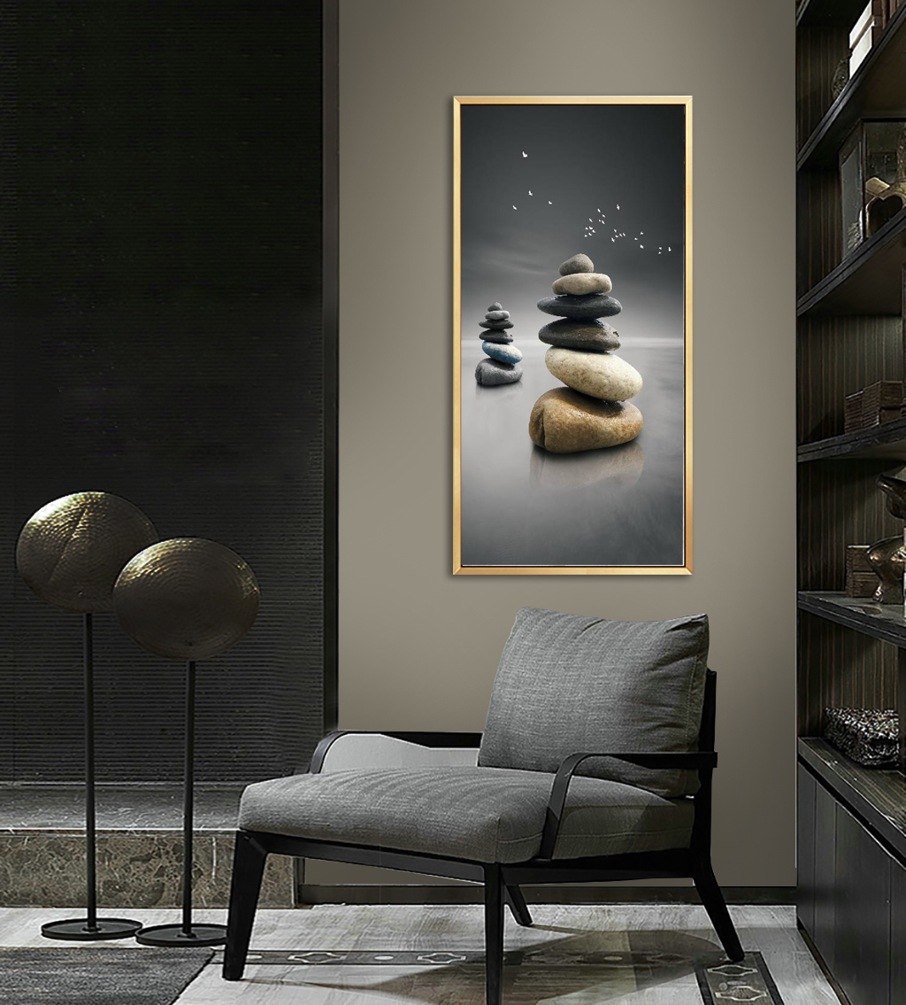 玄关石来运转装饰画现代简约风格走廊过道挂画入门时来运转现代装饰画