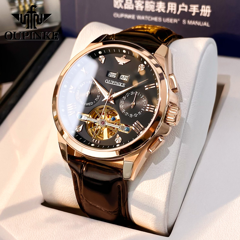 男士手表机械表全自动瑞士新款正品名牌名表镂空式陀飞轮品牌十大