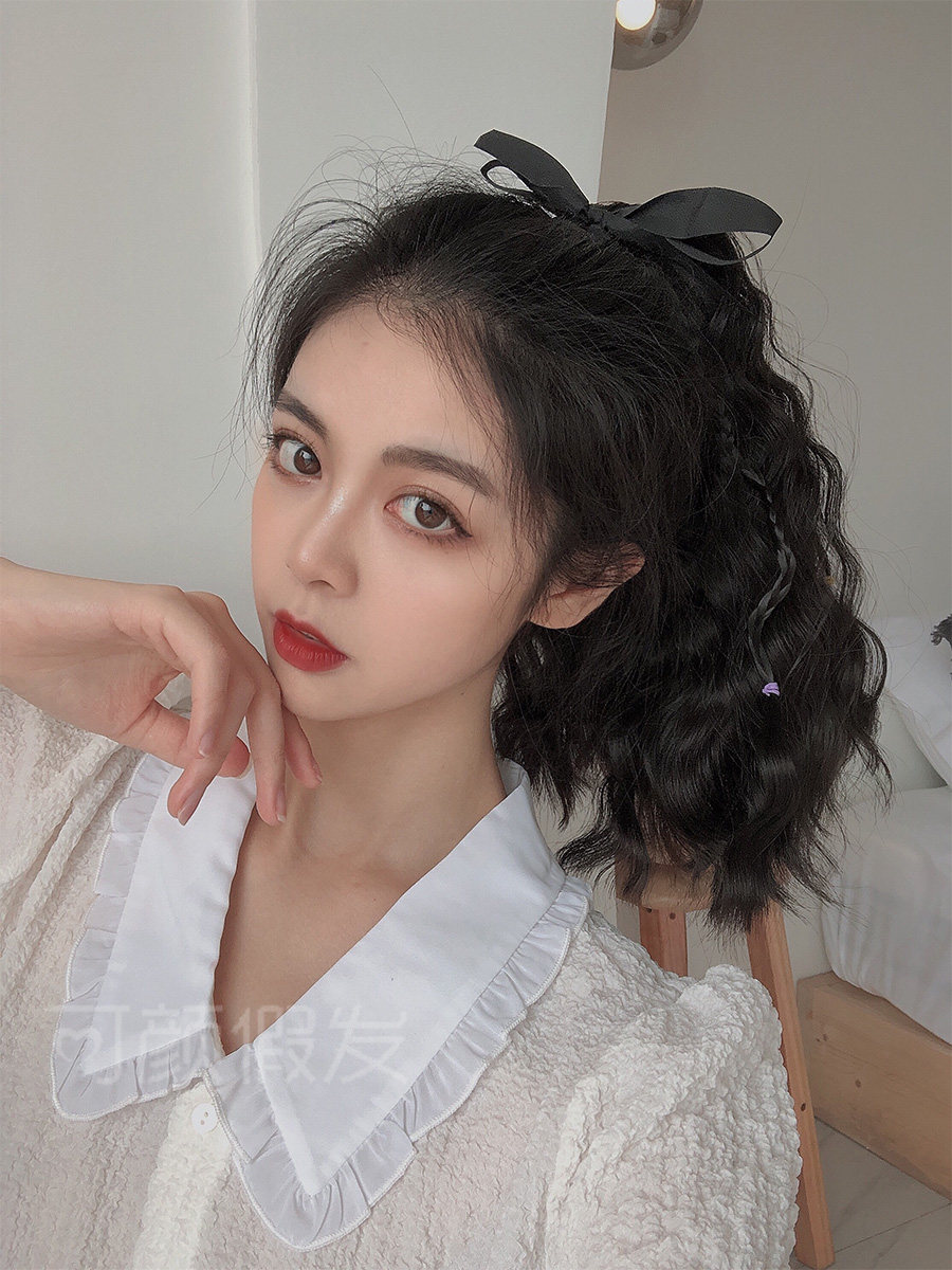 假发女水波纹辫子长卷卷发大波波浪羊毛卷时尚马尾