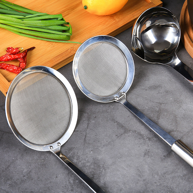 滤油不锈钢大号漏油勺家用隔油汤勺月子神器打沫漏勺