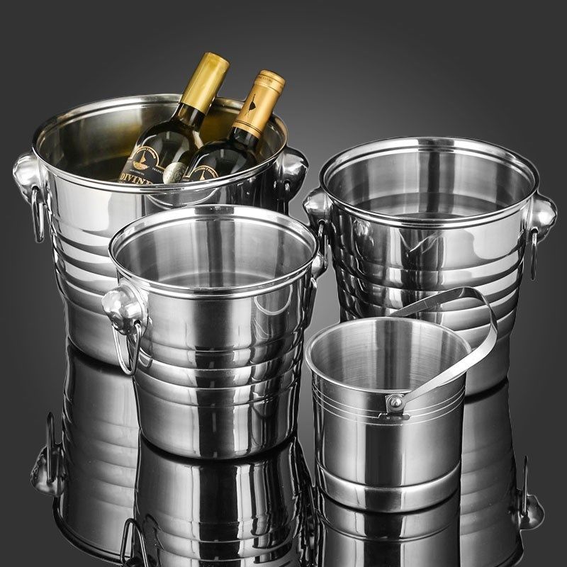铁桶不锈钢香槟创意便捷储冰桶冰块耐用小号酒吧冰桶
