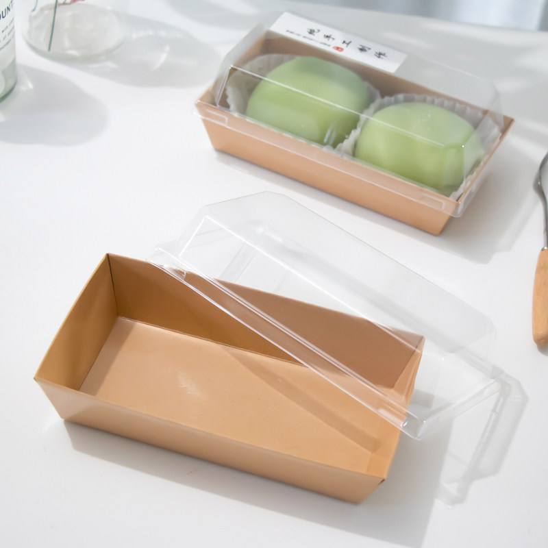 点心西点烘焙蛋糕毛巾盒子打包班戟2粒包装盒点心包装盒