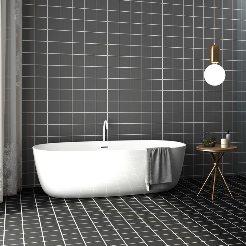 厕所自粘浴室壁纸卫生间防水可擦洗地贴耐磨厨房装饰墙纸地板贴