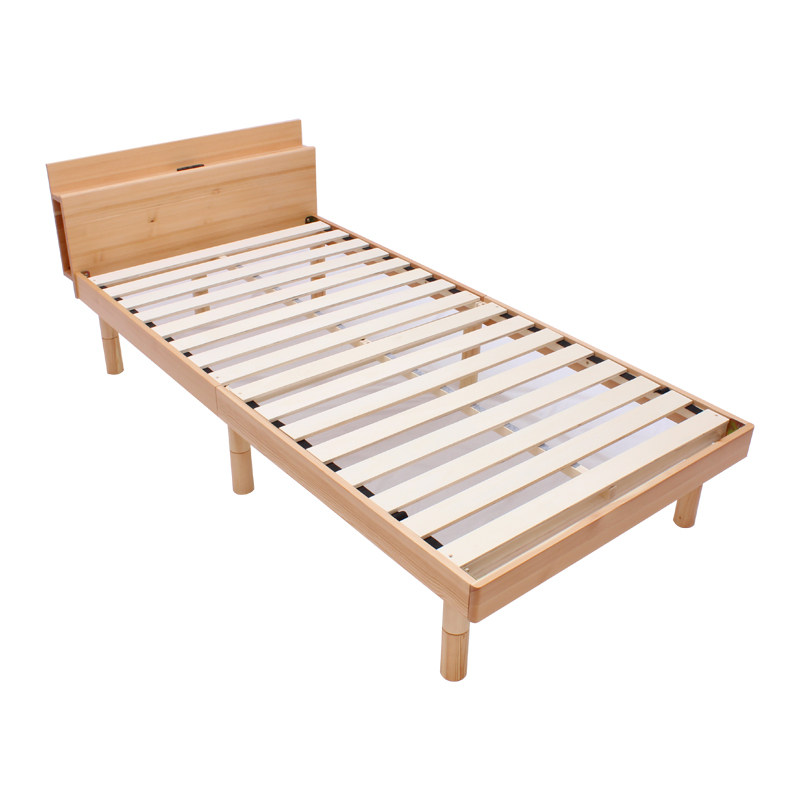 日式单人床简约实木床头倚靠小户户型次卧公寓实木床