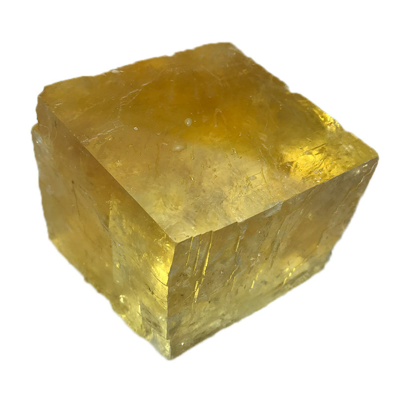 天然黄色方解石矿石水晶原石毛料大块方形鱼缸装饰造景石头摆件