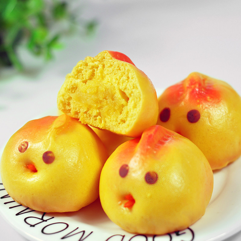 卡通宝宝冷冻包子面点动物早餐营养儿童小鸡包点