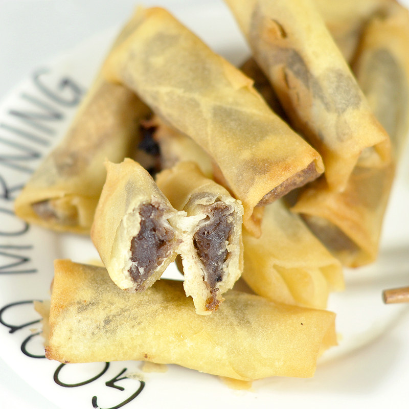 豆沙春卷油炸速食红豆沙馅甜春卷素早餐半成品速冻小吃儿童点心